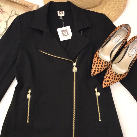 NWT Anne Klein Moto Flare Blazer - Picture 2 of 12